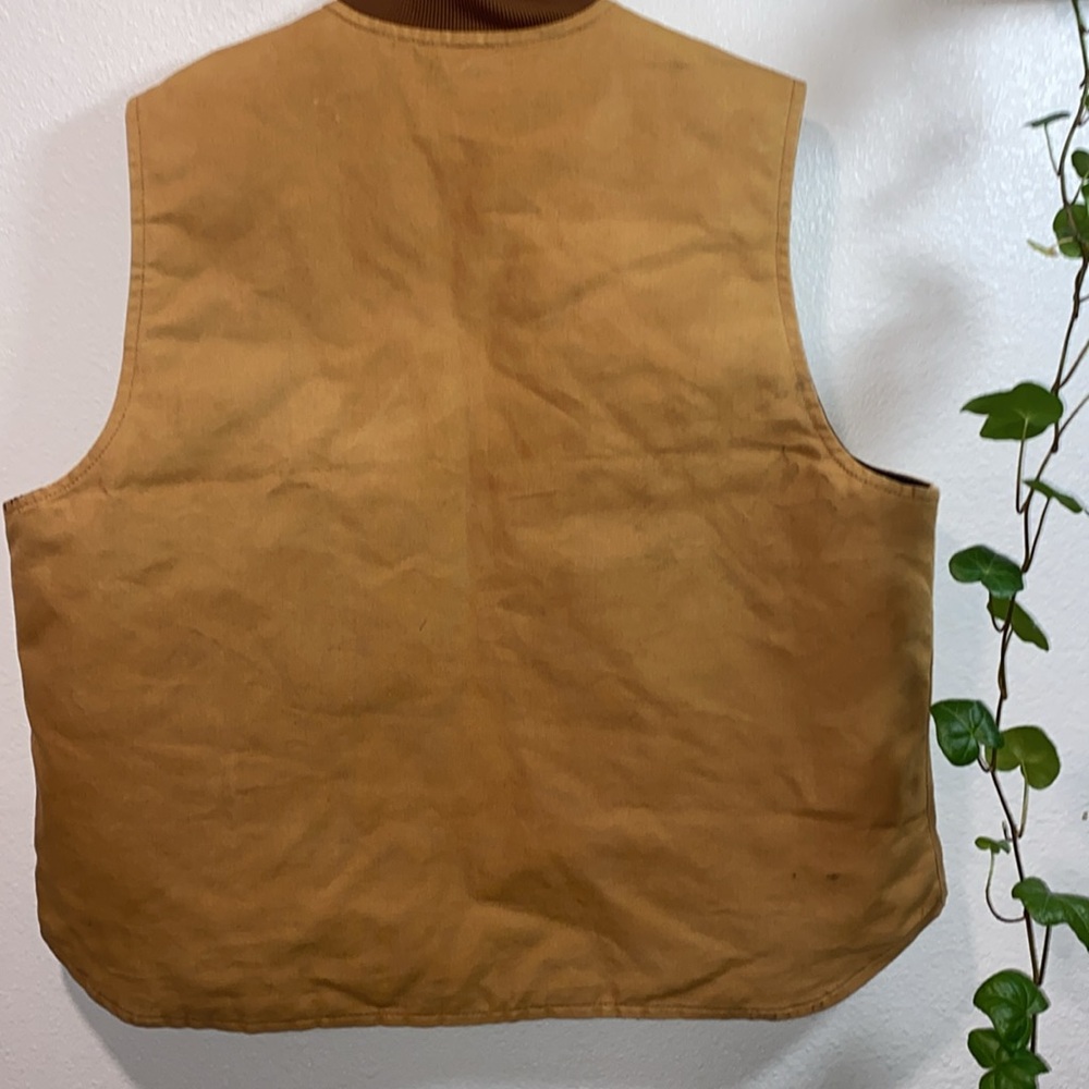 Carhartt Brown Work Vest Insulated Canvas RELAXED FIT FIRM DUCK RIB COLLAR Sz2xl - Picture 7 of 15